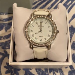 Cute white and silver sparkly watch